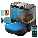 Cecotec Saugroboter Selbstentleerung und rotierende Wischmopps Conga 13090 Spin Revolution Home&Wash Essential. 7000Pa, Lasertech, Silikonbürste, Seitenbürste, APP, Bluetooth, WiFi 2,4 GHz, 5 GHz