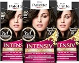 Palette Schwarzkopf Intensiv Creme Coloration hochwertige Haarfarbe 800/4-0 Dunkelbraun, 3er Pack (3 x 115 ml)
