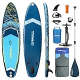 GYMMALL Paddle Board, Aufblasbare Stand Up SUP Paddle Boards für Erwachsene & Jugendliche aller Fähigkeitsstufen, Breit & Rutschfestes Deck Design Blow Up Paddleboards mit Premium Zubehör &