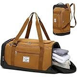 Laripwit Sporttasche Herren, 40L Reisetasche Rucksack Trainingstasche mit Schuhfach & Nassfach, Wasserdicht Sport Gym Fitness Tasche Weekender Tasche Rucksack Damen, Braun