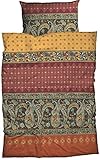 CASATEX Fein-Biber Bettwäsche Murillo 135 cm x 200 cm Terra kuschelig weiches Bettwäsche-Set mit Paisleys und Ornamenten in aktuellen Gewürzfarben Bettwäsche zum Wohlfühlen