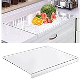 Acrylic Cutting Board, 5mm Acryl Schneidebrett Mit Anschlagkante, 60cm x 45cm Clear Acryl Cutting Board für die Küchentheke, Rutschfestes Transparentes Acryl Schneidebrett Mit Lippe