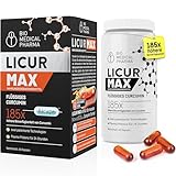 Kurkuma Kapseln hochdosiert – 185x Höhere Bioverfügbarkeit – Hochdosiertes Mizellen Curcumin – 1 Vegane Kapsel täglich – Entspricht 6.600 mg Kurkuma Pulver – Licur Max (2 Monatspackung)