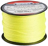 Connex Maurerschnur gelb - 100 m Länge - Ø 1,2 mm - Polyester geflochten - Knotenfest - Reißfest & Belastbar - Auf Spule / Richtschnur / Bauschnur / Lotschnur / Pflasterschnur / COX781562