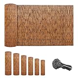 Bambus-Zaunrolle für den Außenbereich, dekorative Sichtschutzzaunpaneele für Garten, Balkon und Terrasse, inklusive Kabelbindern, 100 x 500 cm, Bambus-Sichtschutz für Hinterhof-Schatten