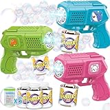 Beria 3er Pack Tier Seifenblasenpistole Spielzeug für Kinder Elektrisch Seifenblasenmaschine Bubble Gun Geburtstag Geschenke für 3-8 Jahre Kinder Hochzeit Outdoor Seifenblasen Spielzeug