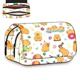 Clyrax Capybara Federmäppchen, Oxford Material Federmäppchen, Doppellagige Große Kapazität Pencil Case, Capybara Geschenk für Liebhaber, 20×10×7.5 cm