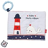 Fehn Baby Fotoalbum Ocean Club – Erinnerungsbuch Fotobuch zum Selbstgestalten und Fühlen aus Stoff – Babyalbum Spielzeug zur Geburt für Babys und Kinder ab 0+ Monaten zum Gesichter und Namen merken