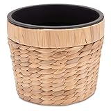 Decorasian Blumentopf rund geflochten aus Seegras mit stabilem Kunststoffeinsatz zum bepflanzen - Pflanztopf - 20cm