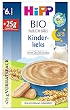 HiPP BIO Milchbrei Gute-Nacht Kinderkeks (4 x 475g), ab 6. Monat, ohne Zuckerzusatz, mit Bio-Vollkorngetreide, in bester Bio-Qualität