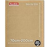 Floordirekt Sisal Teppich Mumbai 80x150 cm – Naturfaser Teppich mit Baumwollbordüre, Wohnteppich, Sisalteppich