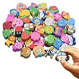 HABNI 30 Stück Mini Radiergummi Kinder Set, Neuheit Radiergummis für Party Favors, 2-3 CM Radiergummis für Kinder Bleistift Radierer Geschenke Klasse Belohnungen für Studenten, Random Style