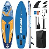 SOLAVERO SUP Board for Adults, Multifunktional Stand up Paddling Board mit Allem Zubehör, 304 x 84 x 15 cm Stand up Paddle Board mit Verstellbares Paddel, Reiserucksack, Anfänger, Fortgeschrittene
