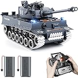 Supdex 1:18 RC Panzer, 2.4GHz Legierungsmetall Deutscher Tiger I Ferngesteuertes Armee-Modellspielzeug mit der Airsoft-BBS und Wasserbomben f¨¹r Erwachsene und Kinder schie?t