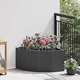 Fangmaliuyun Eckhochbeet Schwarz 60x60x35 cm aus wetterfestem Stahl Modernes Design und Stabilität für Balkon Garten und Terrasse