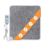 Mi-Heat Warm Feet Infrarot Heizteppich Heizmatte 50x55cm grau/anthrazit - ca. 40°C - mit Controller, Timer-Funktion, Fußboden, 230V, Schlingenwaren Teppich Oberfläche