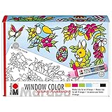 Marabu 0406000013909 - Window Color Fun & Fancy Spring Awakening Fensterfarbe auf Wasserbasis, 6 Stifte mit je 25 ml Farbe, 2 Malfolien A5 und A3