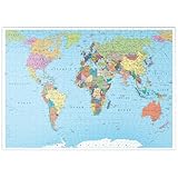 MyPuzzle Farbige Weltkarte - Grenzen, Länder, Straßen und Städte - Premium 500 Teile Puzzle - MyPuzzle Sonderkollektion von Puzzle Galaxy
