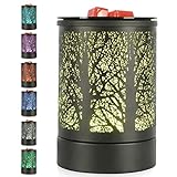 Elektrische Duftlampe, Elektrische Wachsschmelzbrenner Aroma Diffuser Elektrisch Teelicht Duftöl Lampe Duftlampe Wachs Elektrisch Ölbrenner-Diffusor mit 7 Farbverläufen