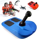 Bob Schneebob Alpina mit Bremsen inkl Zugseil Schlitten Rodelschlitten Schlitten Zipfelbob Kunststoffrodel Stabil Bremsen Rodel Kunststoff Zugseil Blau