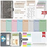 Budget Planner Deutsch - Bugetplaner Deutsch Startset mit 8 Sparchallenges - Finanzplaner Haushaltsbuch - Geld Organizer Sparbuch - Cash Stuffing - Budget Binder A6 Leder - Sparen mit Umschlagmethode