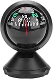 Auto Kompass, Kugelkompass Bootskompass Armaturenbrett Digitale Navigation justierbarer Militärmarine, Auto Dash Mount Führer-Ball-Marinekompass für Fahrzeug Meer Marine Boot Schiff Outdoor Trip