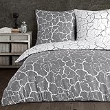 Buymax® Bettwäsche 200x220 100% Baumwolle 3-Teilig Bettbezug - Bettwäsche-Sets 200 x 220cm mit 2 mal Kissenbezüge 80x80cm, ÖKO-TEX Renforcé-Bettdeckenbezug Set mit Reißverschluss