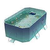 YYW Faltbare Schwimmbäder, oberirdischer Pool, Garten, großer Rahmen, quadratisch, für Familie, Erwachsene, Kinder, Hunde, einfach zu montieren (2,9 m x 165 x 55 cm (L x B x H)