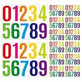 Healeved 12 Blatt Selbstklebende Zahlenaufkleber Große Transparente Briefkasten und Mülltonnenaufkleber Wetterfeste Adressnummern für Außenbereich