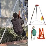 Stativ-Hebe- und Rettungsausrüstung, 20 m Stahlseil, Seilwinde mit 816,5 kg, Fallschutzsystem, Feuerbekämpfung, Stativ, Rettung auf engstem Raum