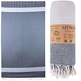 MyStilo® Strandtuch Saunahandtuch XXL - Dickes, Weiches Badetuch 100x200cm, Schnelltrocknend - Premium Hamamtuch, Handtuch für Männer, Frauen, Yoga und Fitness mit Diamantmuster (schwarz)