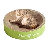 Katzenkratzer aus Karton – Krallen-Wellpappe, rundes Kratzbrett, langlebige Haustierbedarf, Ruhe, recyceltes Lounge-Bett für Kätzchen und Katzen