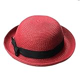 NUOBESTY Sommer Sonnenhut Strohhut Damen Sommer Strandhut Wanderhut Für Strandsport Damenhüte Packbarer Reisehut Fedora Hut Melone Hut Hüte Für Frauen Frauenhut Fräulein Kuppel