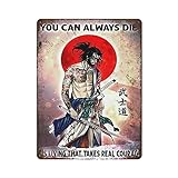 xbdesigins Retro-Metall-Blechschild, Samurai, japanischer Stil, Tattoo, Samurai-Blechschild, Wohndekoration, Neuheitsposter, Hausbar, Kaffee, Küche, Wanddekoration, Größe 40,6 x 30,5 cm