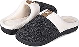 Herren Damen Winter Hausschuhe Memory-Schaum Wärme Bequem Plüsch Pantoffeln Home Rutschfeste Slippers Schuhe Indoor Outdoor(hst.Schwarz,44/45 EU)