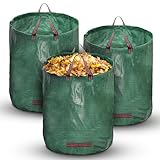 Domkan Gartenabfallsack 3x272L,Gartensack Laubsack Gartenabfallsack stabil - Gartensäcke für Gartenabfälle - Gartenabfallsäcke Laubsäcke Rasenschnitt - Grünschnittsäcke faltbar