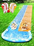 JOYIN 685.8 * 157.4cm Rutsche und Wasserrutsche mit 2 Bodyboards, Kinder Wasserrutsche,Sommerspielzeug mit eingebauter Sprinkleranlage für Garten und Wasserspielzeug im Freien