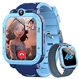 Blackview Smartwatch Kinder, Kann SIM-Karte einstecken, LBS+WLAN+GPS-Tracker, Uhr mit 4G Funktionen, SOS Notruf, Telefonanruf, Videoanrufe, Sprachchat, SMS, Schulmodus, Kinderuhr für Junge und Mädchen