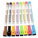 Alipis 8 Stück Whiteboard Marker mit Radierer Magnetische Trocken Abwischbare Whiteboard Stifte in 8 Farben für Schule Büro Zuhause
