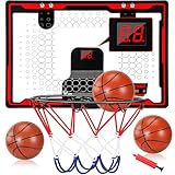 TUSEASY Basketballkorb Indoor für Kinder, Mini Korb für Zimmer Mit Elektronische Anzeigetafel & 3 Bälle, Tür Geschenke Spielzeug für 5-11 Jahre Alte Jungen