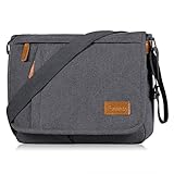 Estarer Umhängetasche Schultertasche Laptoptasche 14 Zoll für Schule Uni Freizeit Job mit Laptopfach & Anti Diebstahl Tasche Grau