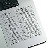 Mac OS Shortcuts Aufkleber 2024, Afterplug Mac-Tastaturkürzel, Aufkleber für MacBook Pro Air 13-16 Zoll, keine Rückstände (transparent mit schwarzen Buchstaben, 1er-Pack)