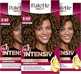 Palette Intensiv Creme Coloration 6-65/645 Honigbraun (3 x 115 ml), permanente Haarfarbe für leuchtende, langanhaltende Farbbrillanz & 100% Grauabdeckung