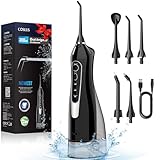 COSLUS Munddusche Kabellos Trragba Elektrische: 300ML WassertankTestsieger 2025 IPX7 Wasserdicht für Oral Health Enthusiasten Tägliche Tiefenreinigung Reinigung auf Reisen 5 Multifunktionale Jet-Tipps