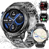 LIGE GPS Smartwatch Herren 1.43‘’Amoled Display, 170+ Sport Modi Smart Watch, 10ATM/IP68 Wasserdicht Smartwatch Schwimmen, Fitnessuhr mit 24/7 Herzfrequenz/Schlafmonitor/Kompass für Android iOS