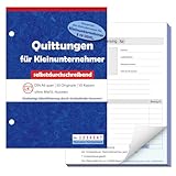 Nezyo A6 Quittungsblock mit Durchschlag Durchschreibende Quittungsblock für Kleinunternehmer 2 x 50 Blatt Gelocht für Kleinunternehmer Vereine Selbständige(1 Stück, Vertikal)