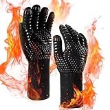 Ankway Grillhandschuhe hitzebeständig Grillhandschuh 800°C Feuerfeste Handschuhe, Ofenhandschuhe Topfhandschuhe, Backhandschuhe für Küche & Grill BBQ