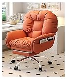 Ergonomischer Chefsessel mit bequemem Sofasitz und Bürorückenlehne, Liegefunktion, Orange (Fußpedalgröße)