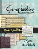 Scrapbooking Bastelpapier -Musik Notenblätter-: 36 Seiten doppelt bedruckt tolle Vintag Junk Notenblätter zum Basteln von Karten, Journals, Scrapbooks ... Origami und weitere Kreativprojekte)