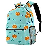 Schulrucksack Rucksäcke für Erwachsene Mädchen Jungen Schule College Reisen Arbeit Halloween Kürbis Hut, Mehrfarbig4, 29.4x20x40cm/11.5x8x16 in